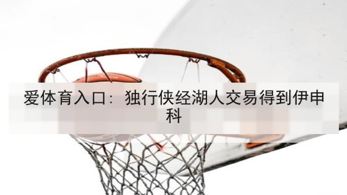 爱体育入口: 独行侠经湖人交易得到伊申科